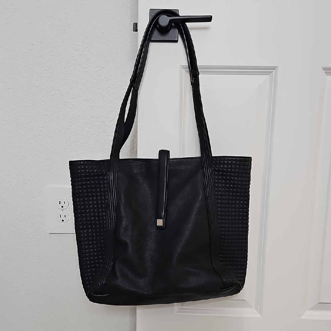 Lodis Gardena Danya Genuine Leather Large Slouchy Tote Bag Carry All Purse Black